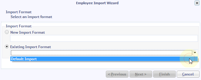 default employee import